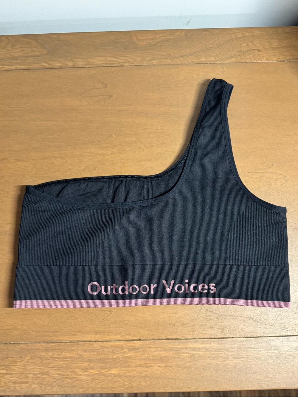 Outdoor Voices ribbed seamless one-shoulder sports bra